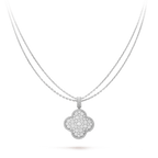 TimiCLOVER 25MM SILVER FULL DIAMOND BIG CLOVER NECKLACE