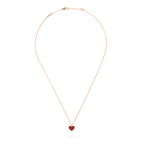 TimiSWEET CLOVER CARNELIAN HEART NECKLACE